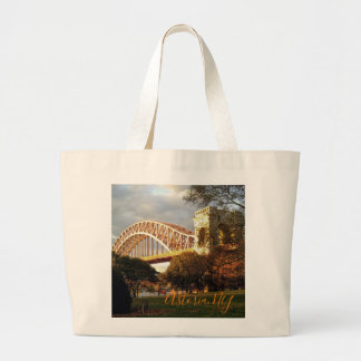 Hell Gate Bridge im Herbst, Astoria, NY Tote Bag Jumbo Stoffbeutel
