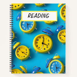 HELL GEARBEITETE BLAU- UND GELBE ALARMSCHLOCKEN NOTIZBUCH