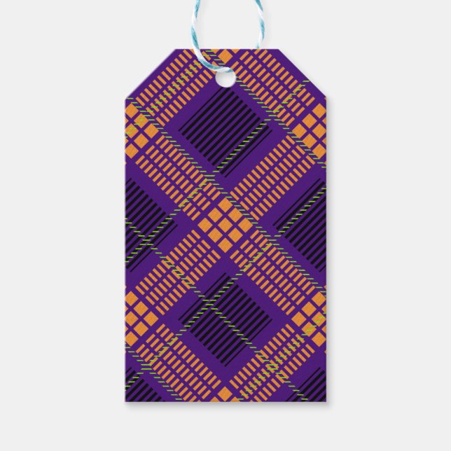 HELL GEARBEITETE HALLOWEWEER KARIERTER PATTER GESCHENKANHÄNGER (Vorderseite)