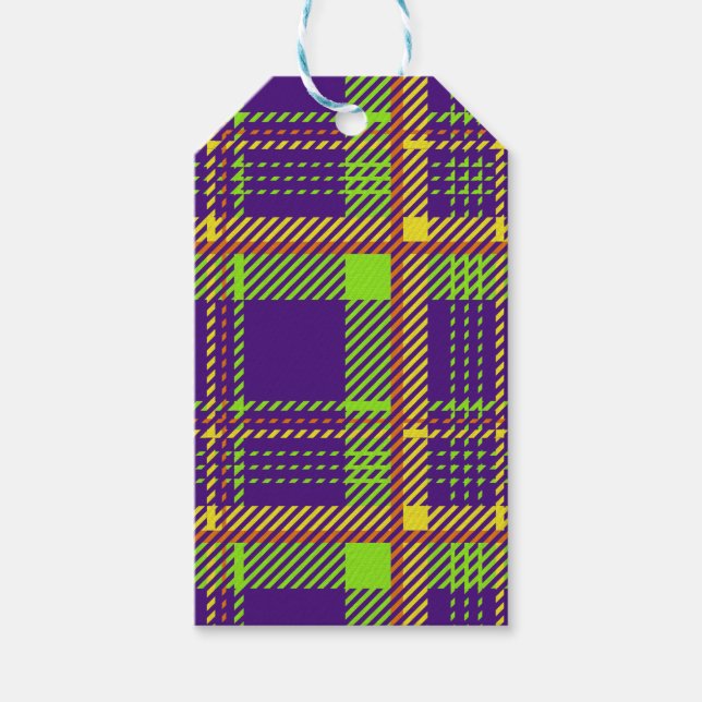 HELL GEARBEITETE HALLOWEWEER KARIERTER PATTER GESCHENKANHÄNGER (Vorderseite)