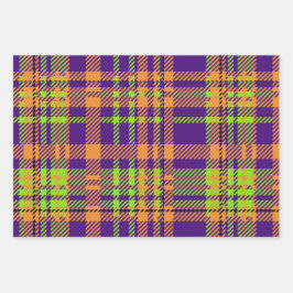 HELL GEARBEITETE HALLOWEWEER KARIERTER PATTER GESCHENKPAPIER SET