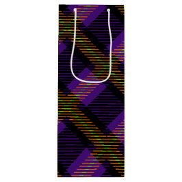 HELL GEARBEITETE HALLOWEWEER KARIERTER PATTER GESCHENKTÜTE FÜR WEINFLASCHEN