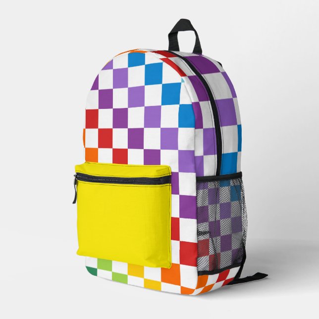 HELL GEARBEITETE RAINBOW-PATTER BEDRUCKTER RUCKSACK (Rückseitige Ecke Rechts)