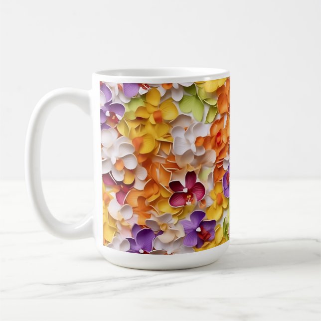 HELL gefärbte 3D-SEHORCHIDEN Kaffeetasse (Links)