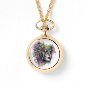 HELL gefärbte MARDI GRAS-FACE-MASKS Armbanduhr