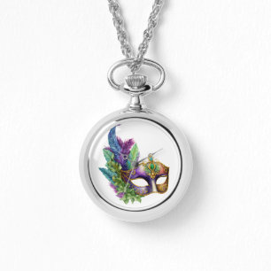 HELL gefärbte MARDI GRAS-FACE-MASKS Armbanduhr