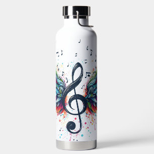 HELL gefärbte MUSIKKENNZEICHNUNGEN UND KLEINE KLEI Trinkflasche
