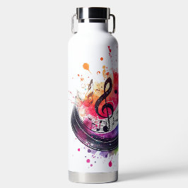 HELL gefärbte MUSIKKENNZEICHNUNGEN UND KLEINE KLEI Trinkflasche