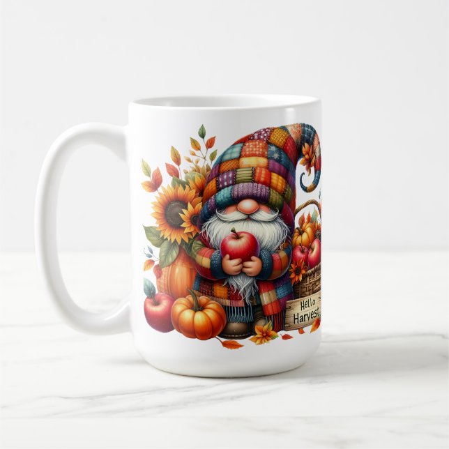 HELL gefärbte NIEDLICHE PATCHWORTFALL-GNOMES Kaffeetasse (Links)