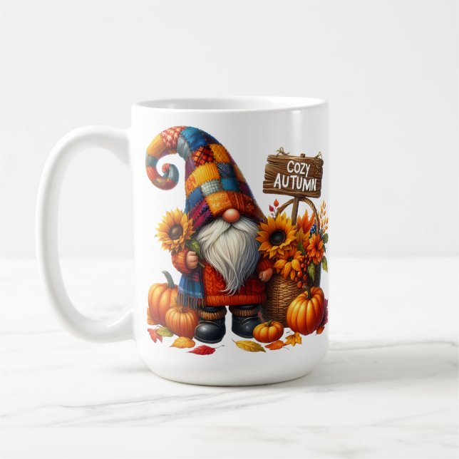 HELL gefärbte NIEDLICHE PATCHWORTFALL-GNOMES Kaffeetasse (Links)