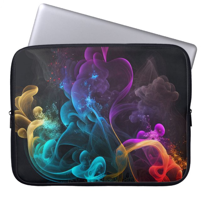 HELL gefärbte RAUCHPLUME Laptopschutzhülle (Vorderseite)