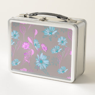 Hell gewaschene Blumen Metall-Lunchbox Metall Brotdose