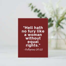Hell Hath No Furcht Equal Rights Zitat Postkarte