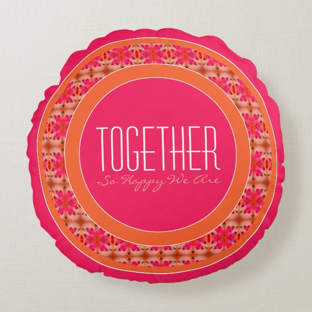 Hell Inspirierend und farbenfroh Rundes Kissen (Vorderseite)