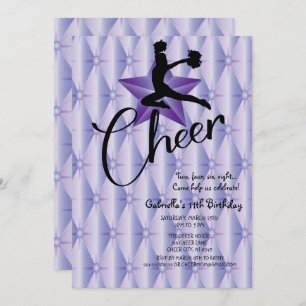 Hell Iridestin Silouhette Cheerleader Birthday Einladung