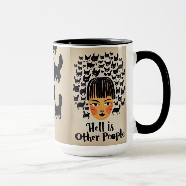 Hell is Other People Cat Tasse for Introvertierte (Rechts)