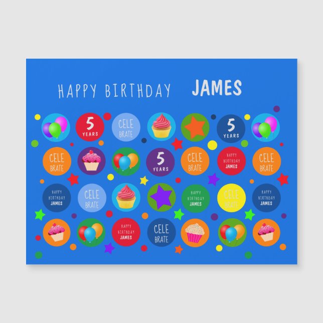 Hell, lebendig und farbenfroh - jedes Alter glückl Magnetkarte (Vorderseite)