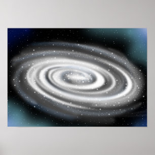 Hell leuchtende Spiralgalaxie Poster