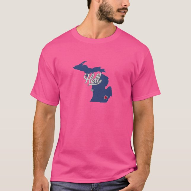 Hell Michigan MI Karte T-Shirt (Vorderseite)