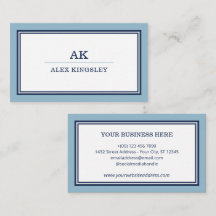 Hell & Navyblau berandetes Monogramm