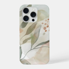 Hell neutrales abstraktes Botanisches mit sanftem  iPhone 15 Pro Hülle