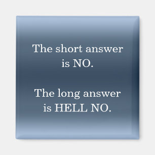 Hell No Sarcastic Funny Nope Spaß Quote Novelty Magnet