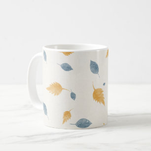 Hell Pastell Minimalistisches Herbstlaubmuster Kaffeetasse
