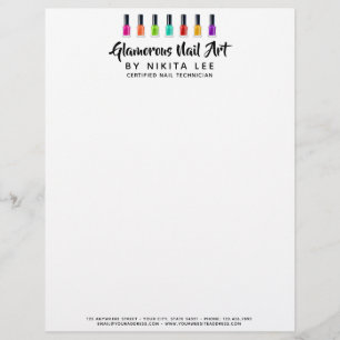Hell Rainbow Nail Polnischer Art Tech Salon Custom Briefbogen