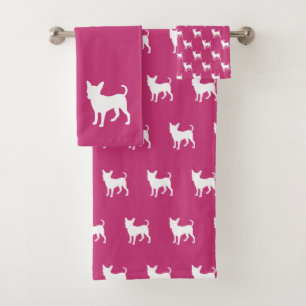 Hell rosa Chihuahua 3-teiliges Badetuch-Set Badhandtuch Set
