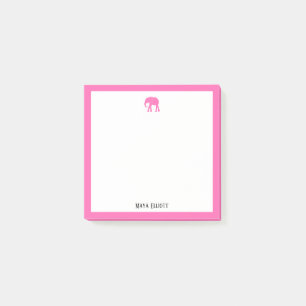 Hell rosa Elefant und Border on White Post-it Klebezettel