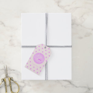 Hell rosa Polka Dots Pinkfarbiges weißes Geschenk Geschenkanhänger