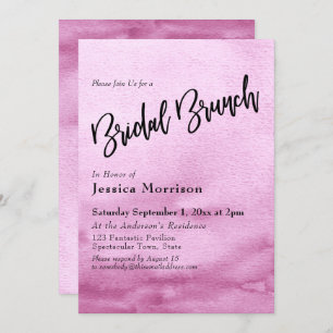 Hell rosa Wasserfarbe Ombre Bridal Brunch Einladung