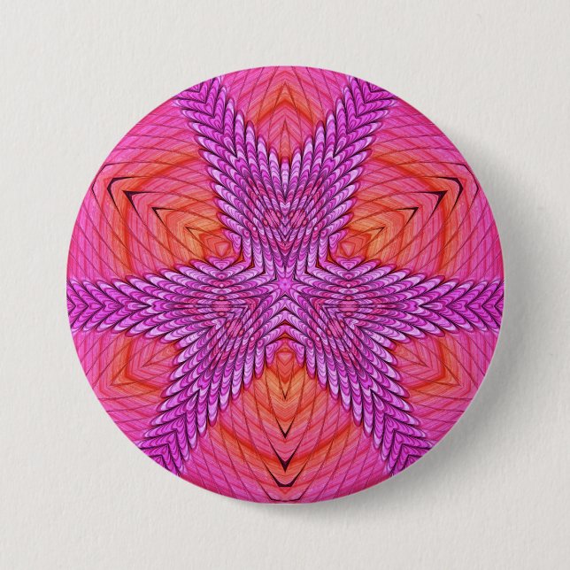 HELL! ~ Rosa Weißes Orange und Rot ~ Schaltfläche Button (Vorderseite)