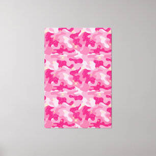 Hell Sparkle Pink Camouflage Chic Camouflage Glam Leinwanddruck