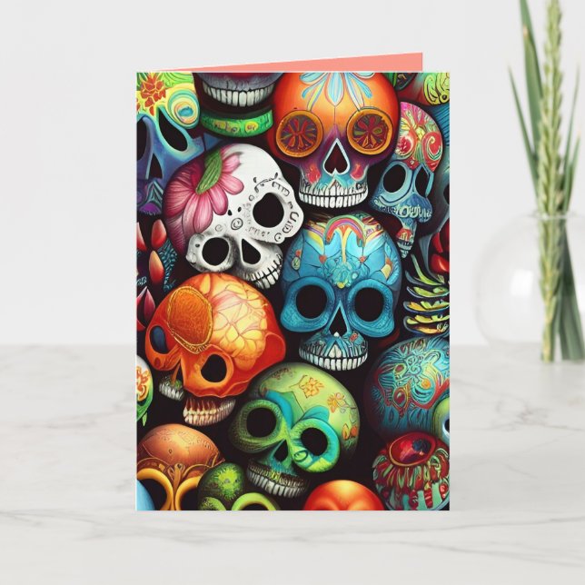 Hell Sugar Skulls Karte (Vorderseite)