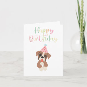Hell & Süß, Boxerhund Geburtstag Karte