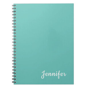 Hell Teal Trendige Moderne Minimalistische Chic Na Notizblock