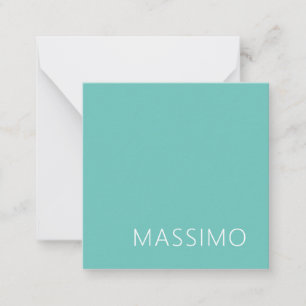 Hell Teal Trendige Moderne Minimalistische Schicke Mitteilungskarte