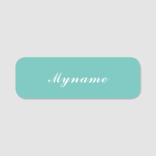 Hell Teal Trendige Moderne Minimalistische Schicke Namensschild