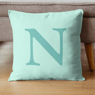 Hell Türkis Anfangsbuchstabe Trend Pastell Mint Bl Kissen