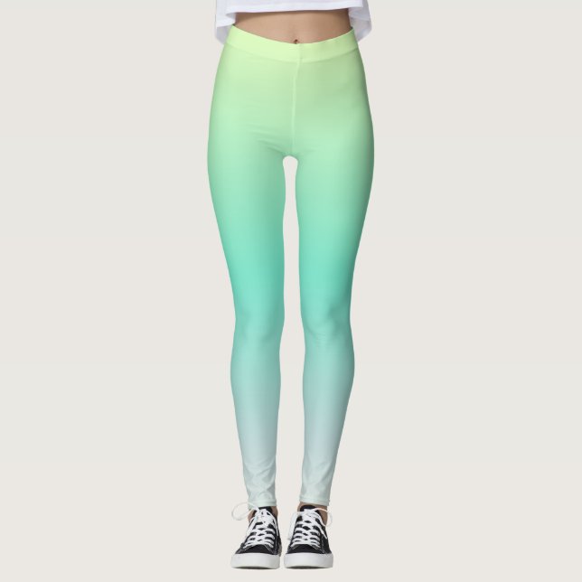 Hell Türkis Moderner Ombre Leggings (Vorderseite)