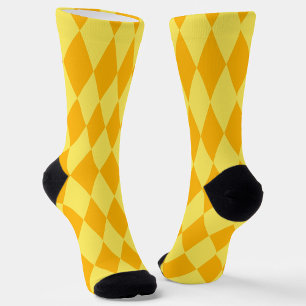 Hell und Dunkel Gelb Harlekin Diamanten Dame Stein Socken