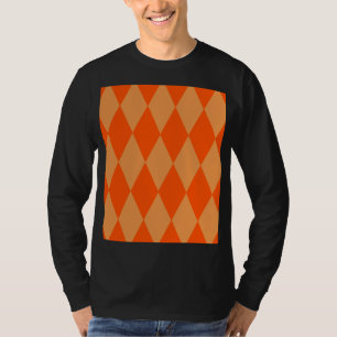 Hell und Dunkel Orange Harlequin Diamanten Dame T-Shirt