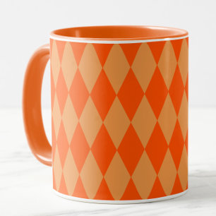 Hell und Dunkel Orange Harlequin Diamanten Dame Tasse