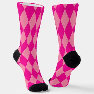 Hell und Dunkel Rosa Harlekin Diamanten Damespiel Socken