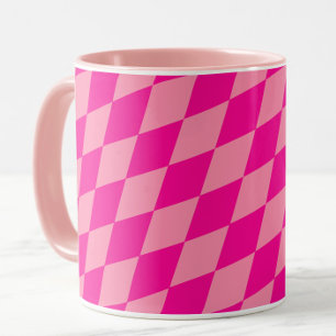 Hell und Dunkel Rosa Harlekin Diamanten Damespiel  Tasse