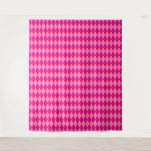 Hell und Dunkel Rosa Harlekin Diamanten Damespiel Wandteppich