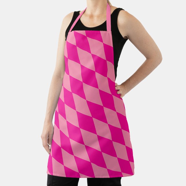 Hell und Dunkel Rosa Harlekin Diamanten Schachbret Schürze (Von Creator hochgeladen)