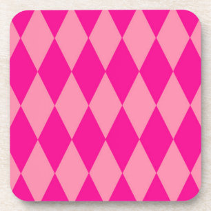 Hell und Dunkel Rosa Harlequin Diamanten Damebrett Getränkeuntersetzer