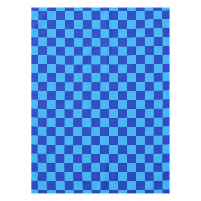 Hell- und Dunkelblau Karo-Design  Tischdecke (Vorderseite)